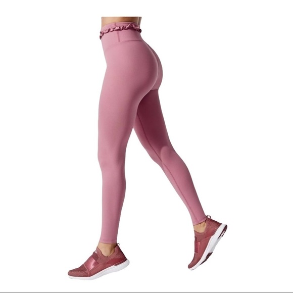 Year of Ours The Samba Ruffle Leggings Rose XS - Picture 1 of 8